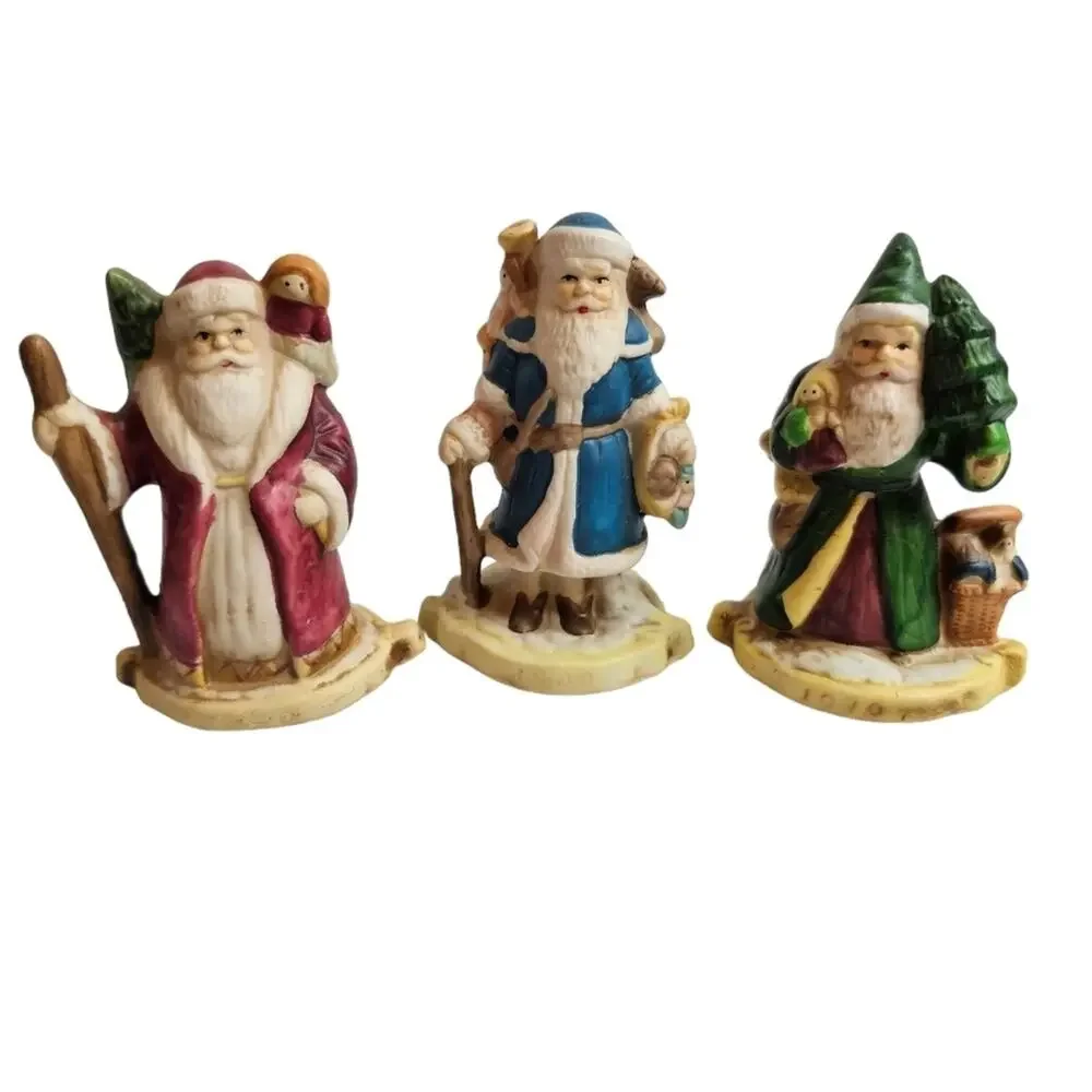 Vintage 1990's Christmas Santa Through the Years Set of 3